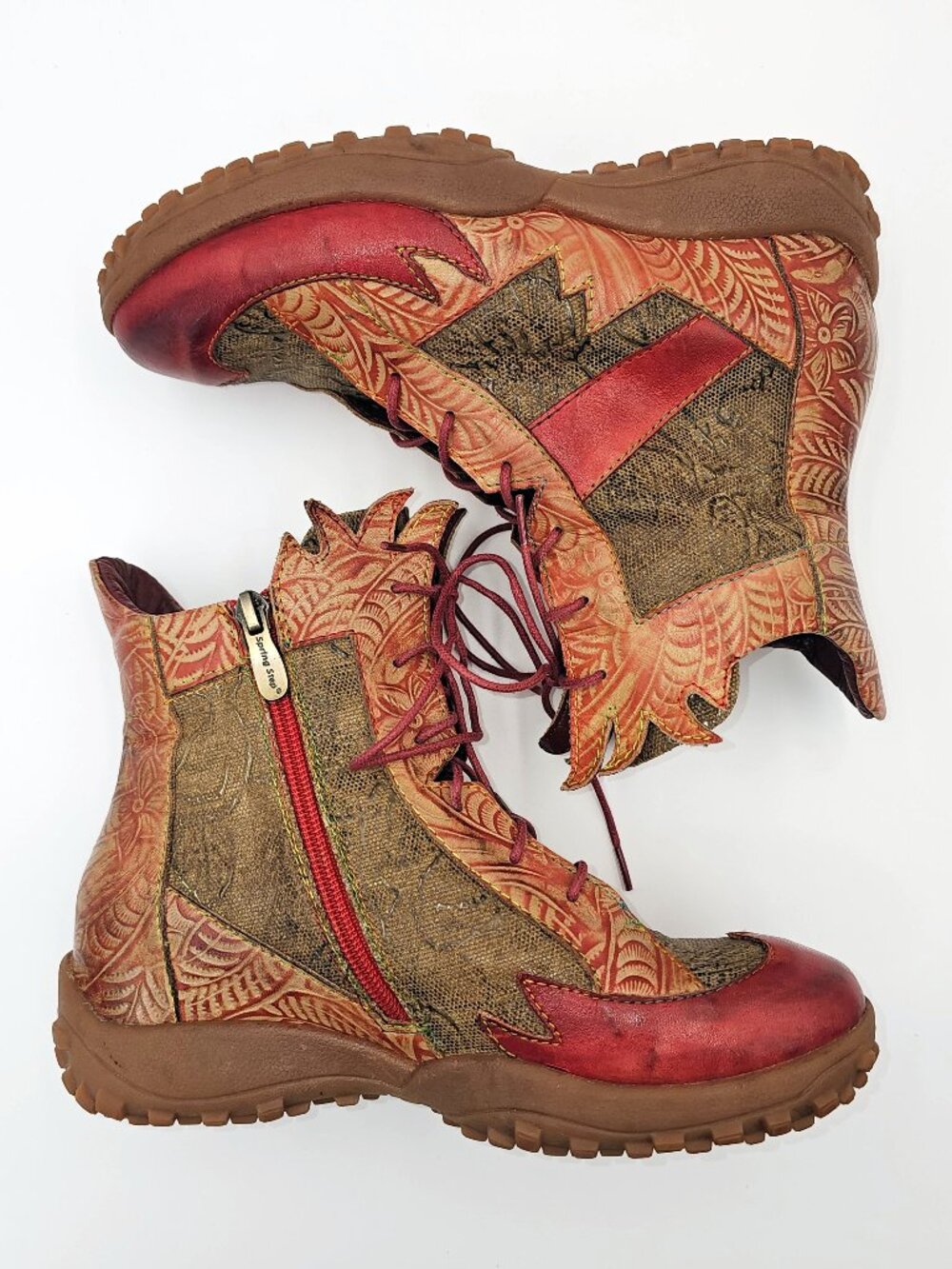 L'Artiste Spring Step Ileana Ankle Boots Red- Women's size US 6.5-7 / EU 37 - Picture 11 of 16